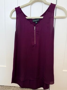 Shawnece Mixed Material Scallop Detail Blouse